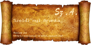 Szelényi Aranka névjegykártya